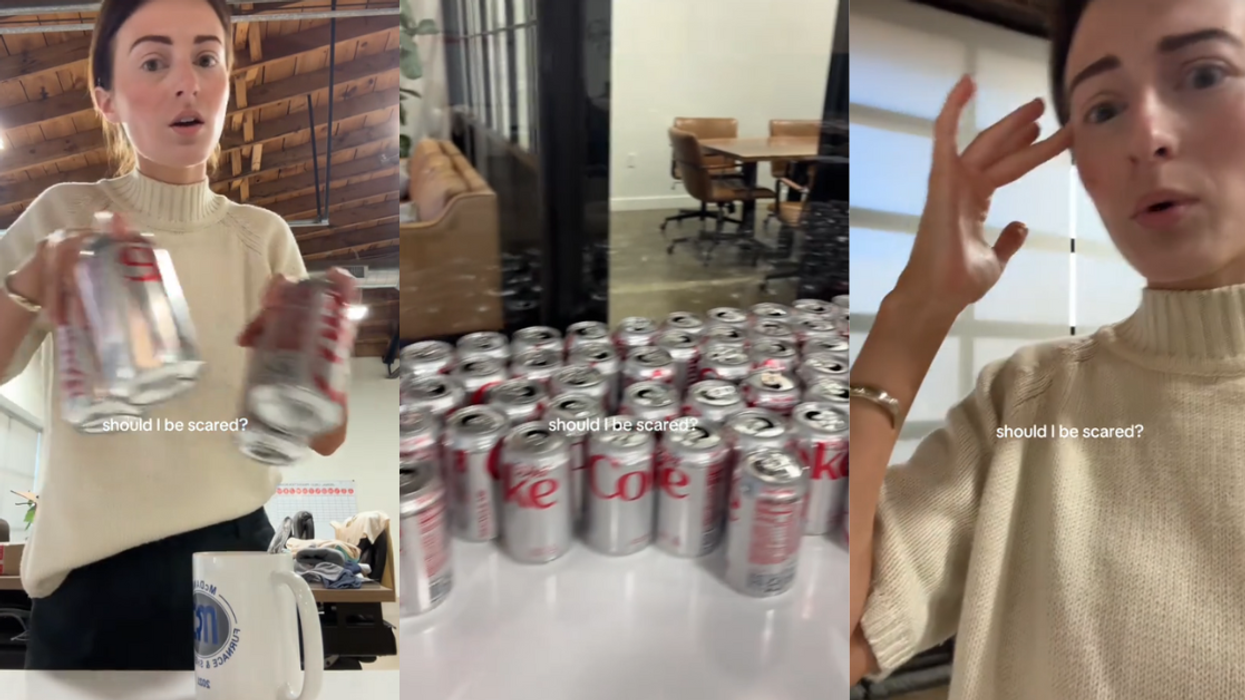 Screenshots from @anniebogart's TikTok video.