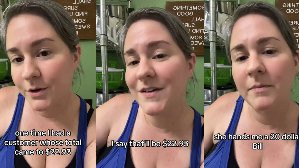 Screenshots from @carolinemincks's TikTok video