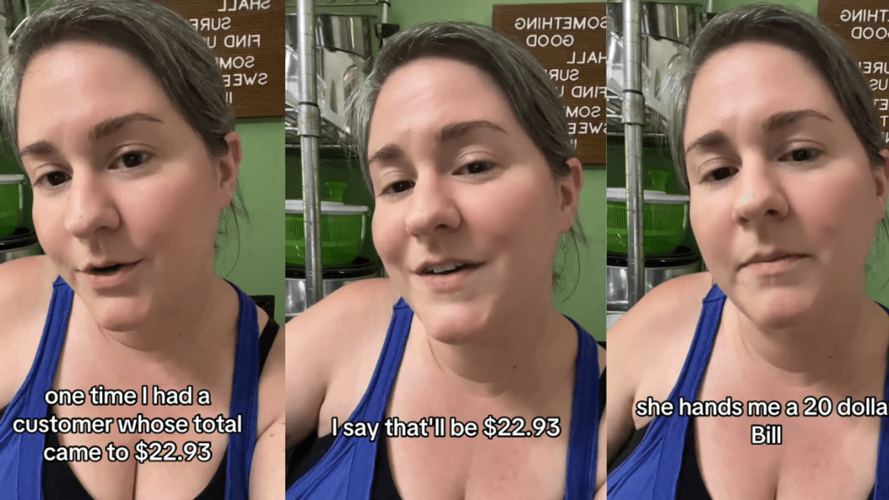 Screenshots from @carolinemincks's TikTok video