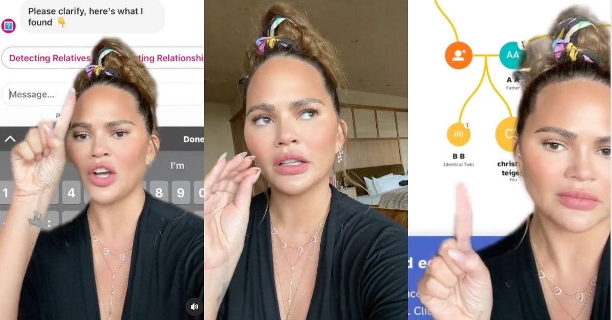 Screenshots from Chrissy Teigen's Instgram video