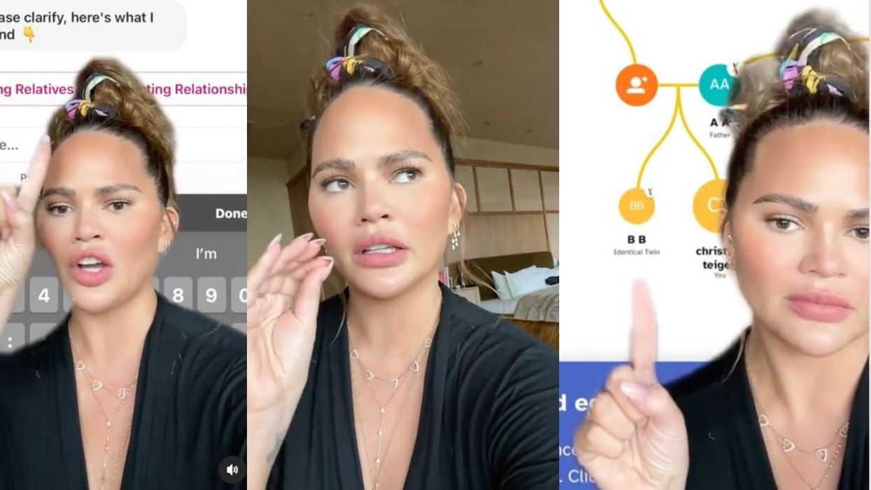 Screenshots from Chrissy Teigen's Instgram video