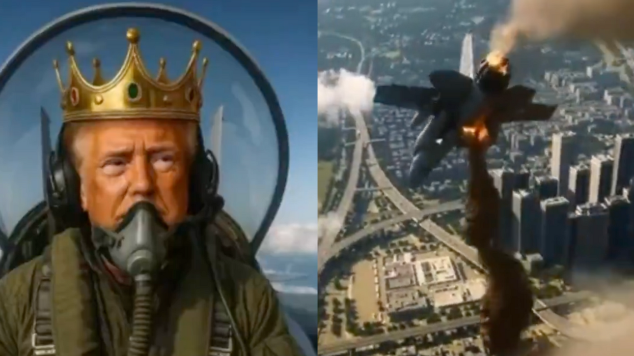 Screenshots from Donald Trump's AI-generated feces video