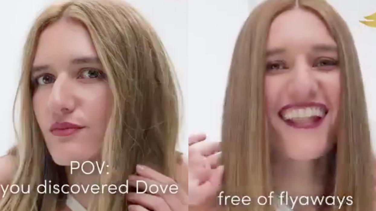 Screenshots from Dove's ad featuring transgender women