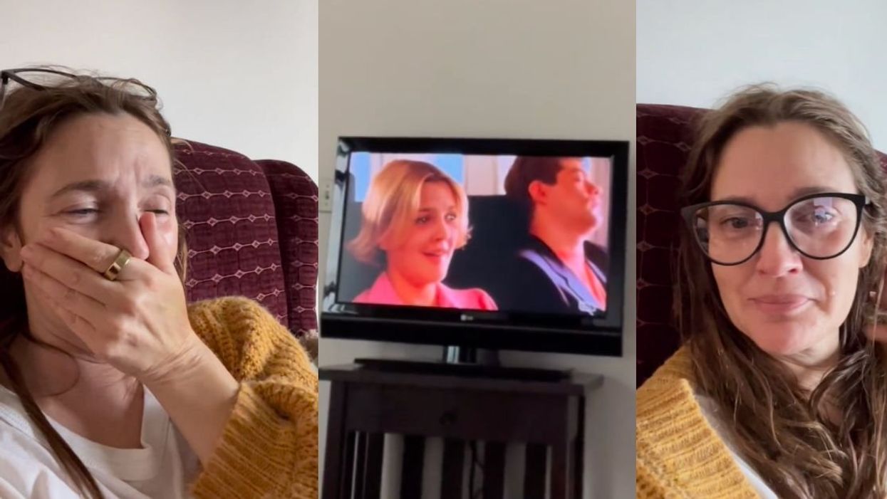 Screenshots from Drew Barrymore's Instagram video