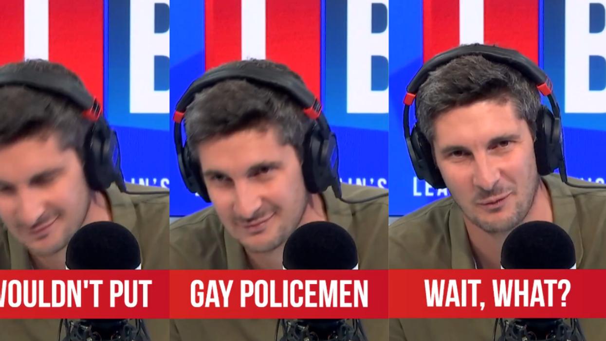 Screenshots from LBC's interview clip