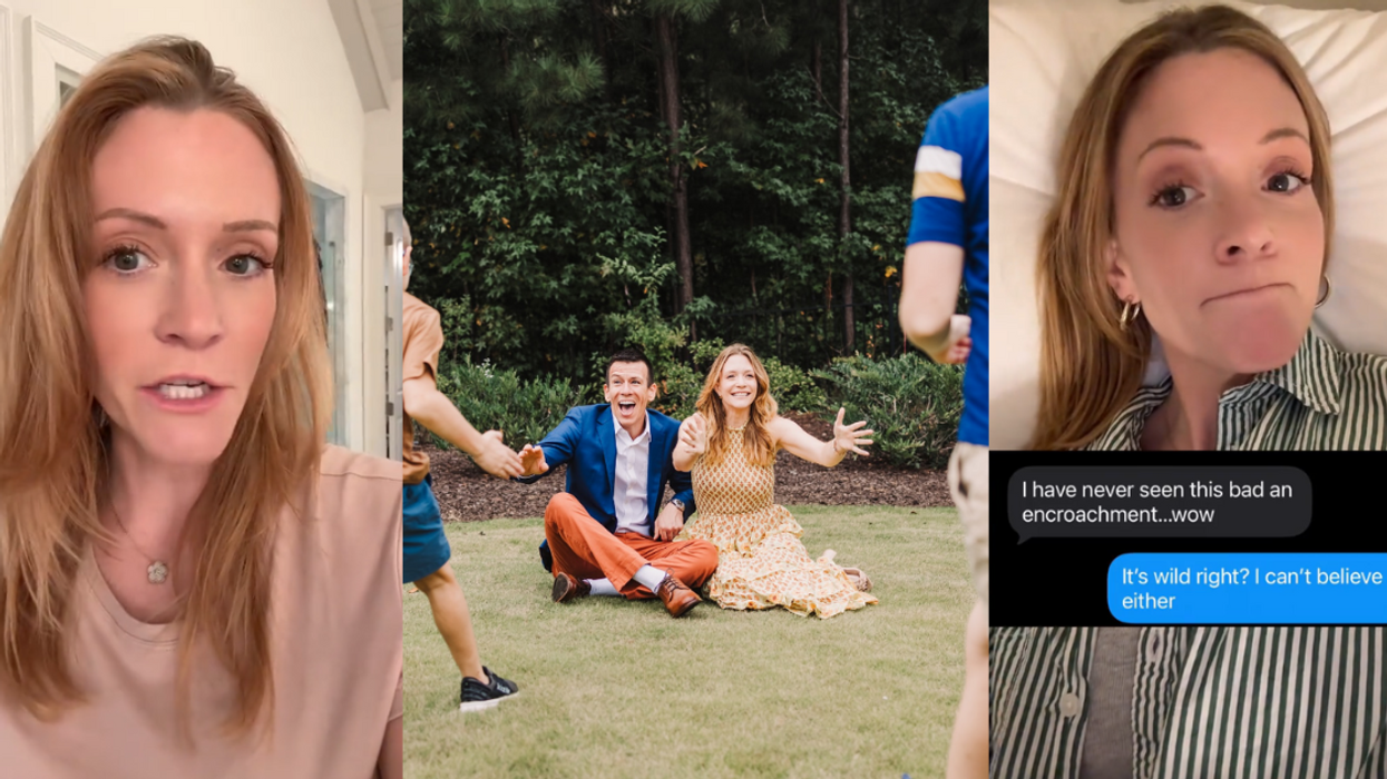 Screenshots from @linzdefranco's TikTok video; Instagram photo of the DeFranco family with trees