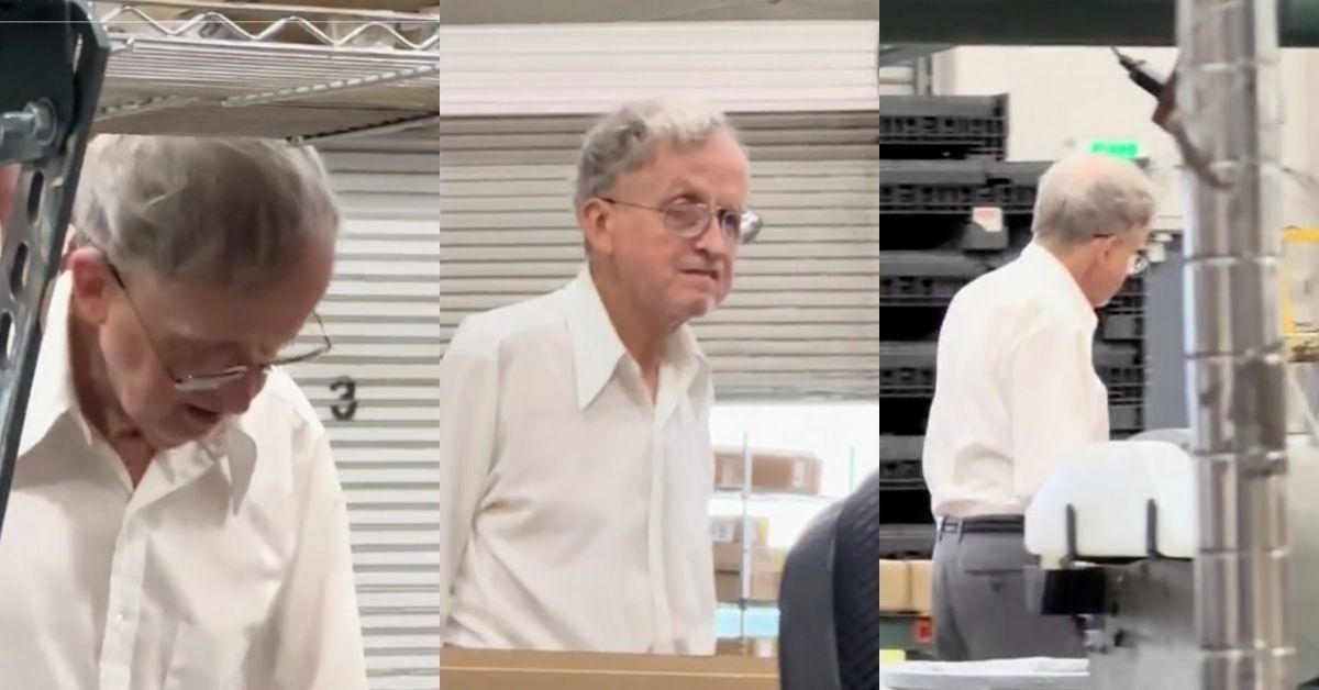 Screenshots from @m3nta11y1ll1's TikTok video of retiree's last day on the job