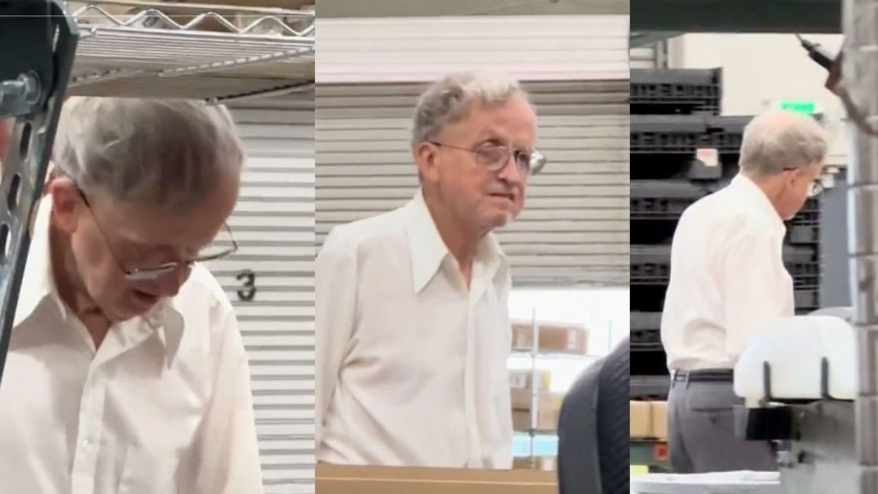 Screenshots from @m3nta11y1ll1's TikTok video of retiree's last day on the job