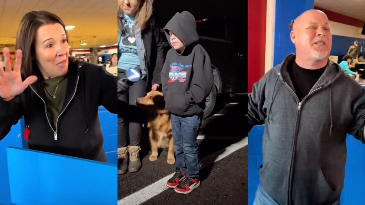 Screenshots from @mom.2.five.dogs' TikTok videos