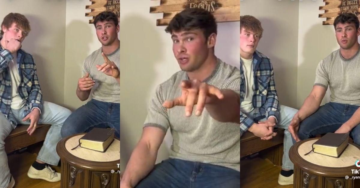 Screenshots from Ryan Foley's confessional TikTok video