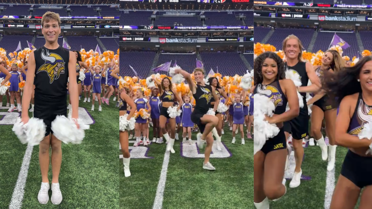 Screenshots from the Vikings' TikTok video