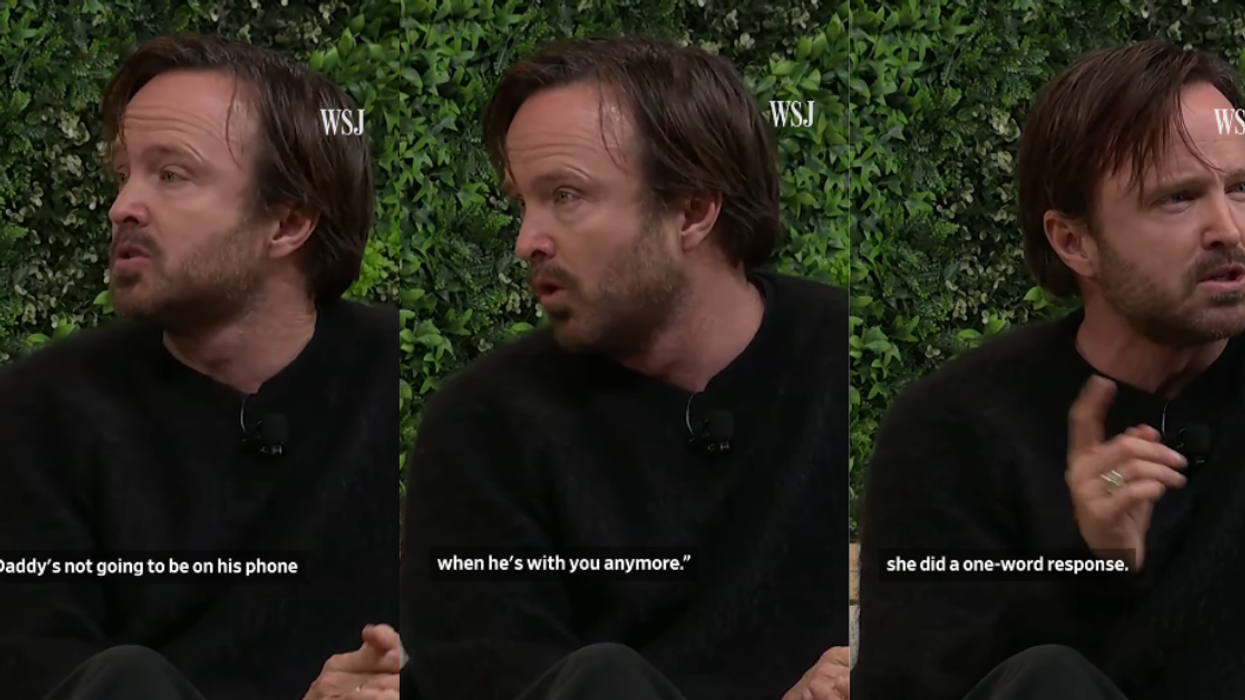 Screenshots from The Wall Street Journal's interview with Aaron Paul