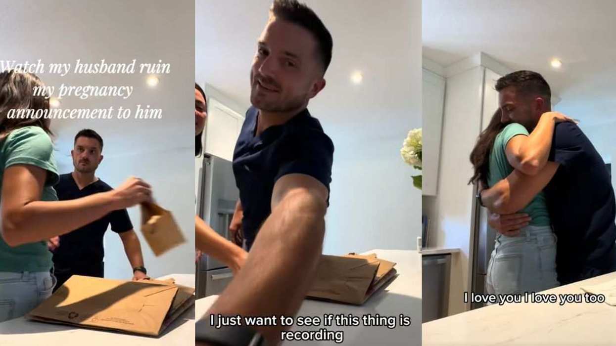 Screenshots from TikTok pregnancy announcement