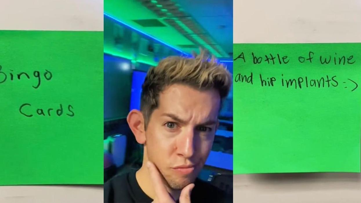 Screenshots from TikToker @7thgradechronicles video of him and notes with students' responses