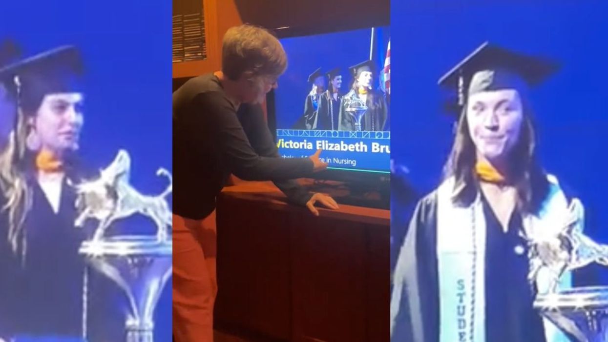 Screenshots from TikToker @colleenb415's video of graduates