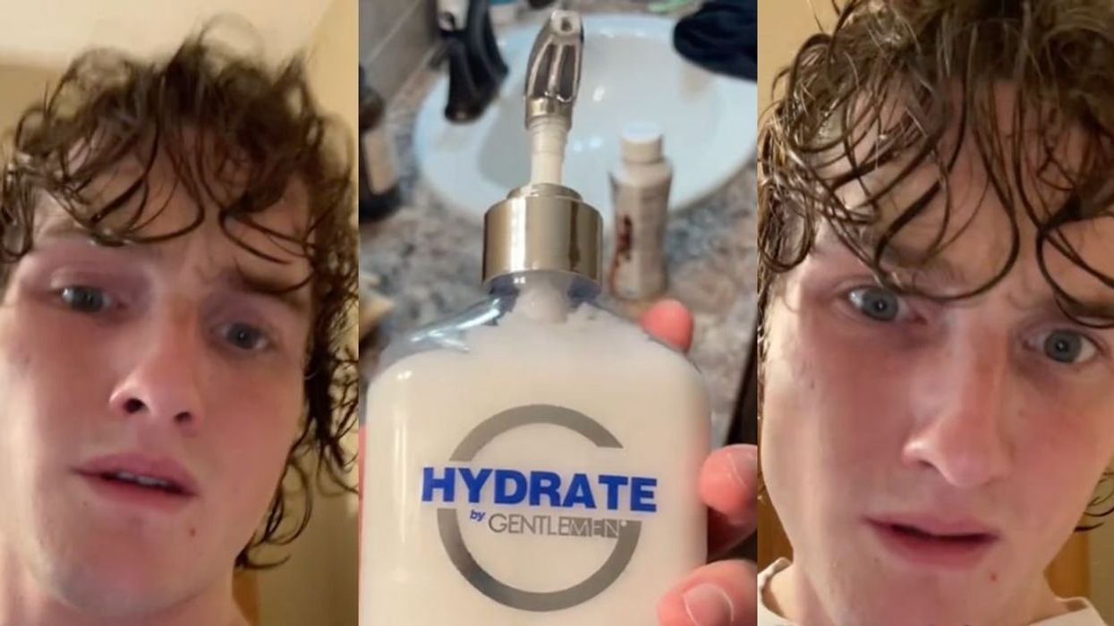 Screenshots from TikToker @jacbfood's video with hydrating lotion