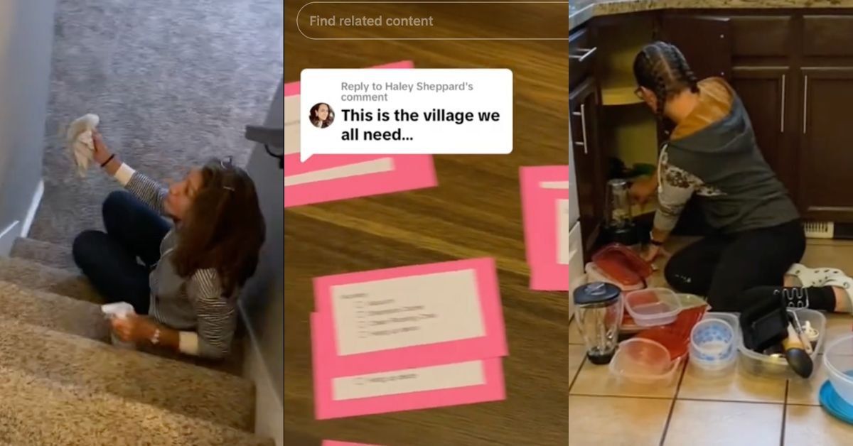 Screenshots from TikToker @nialuis's video of her nesting party. 