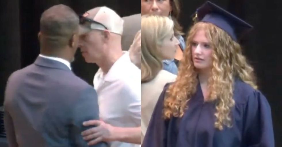 Screenshots from video of Baraboo High's graduation