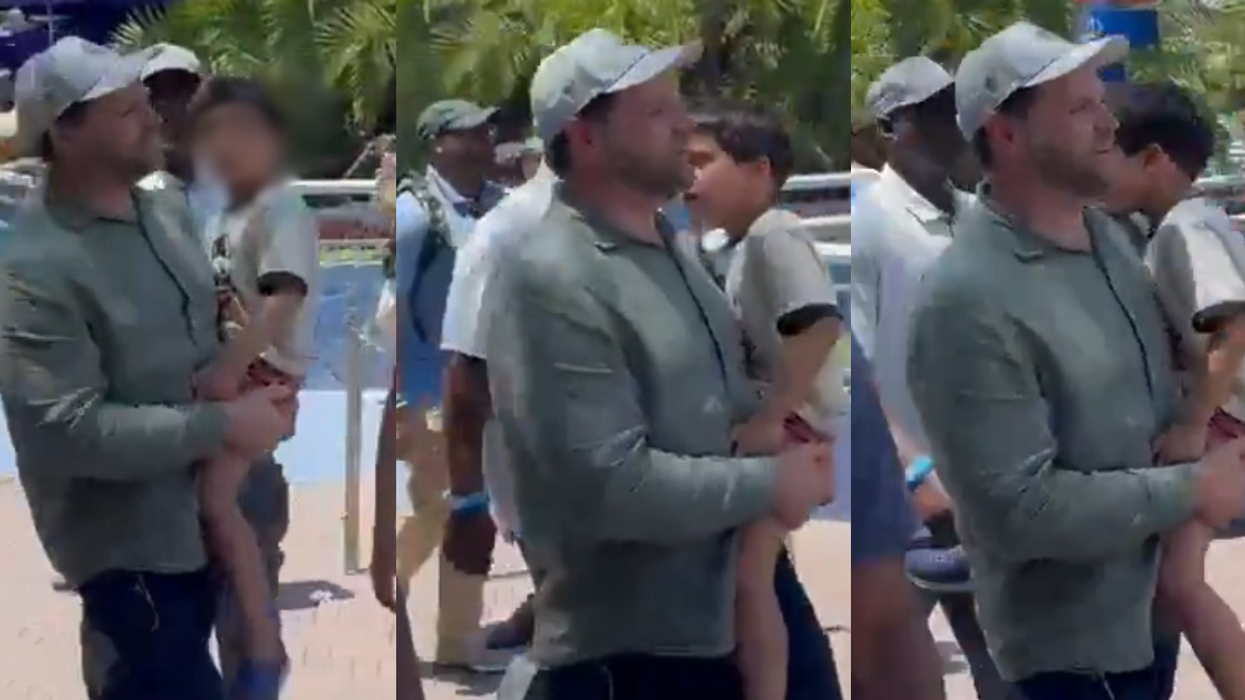 screenshots from video of JD Vance at Disneyland
