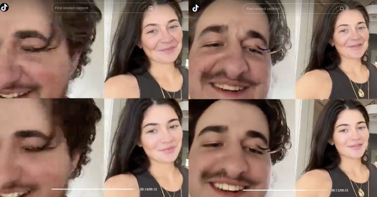 Screenshots from @zaczonca's TikTok video duet with Kylie Jenner