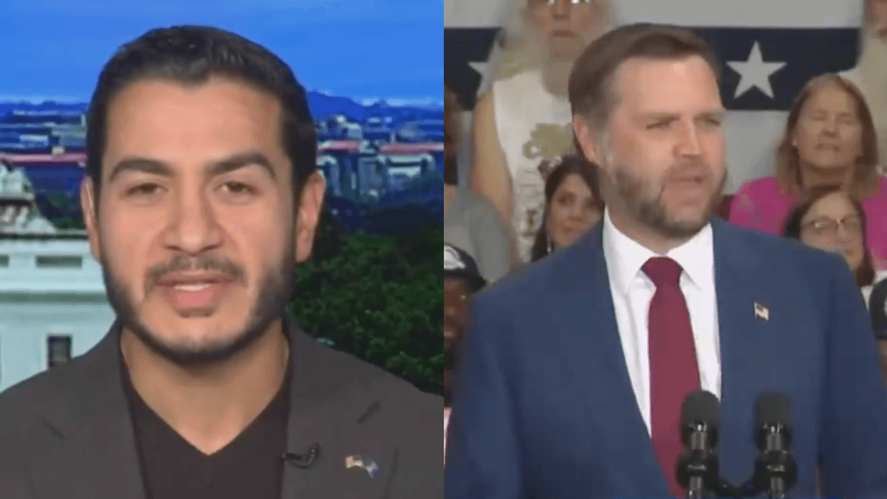Screenshots of Abdul El-Sayed and JD Vance