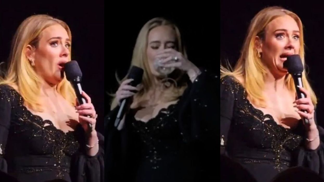 Screenshots of Adele giving speech