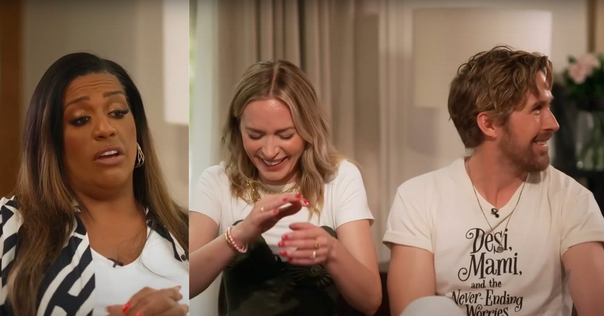 Screenshots of Alison Hammond, Emily Blunt and Ryan Gosling from interview