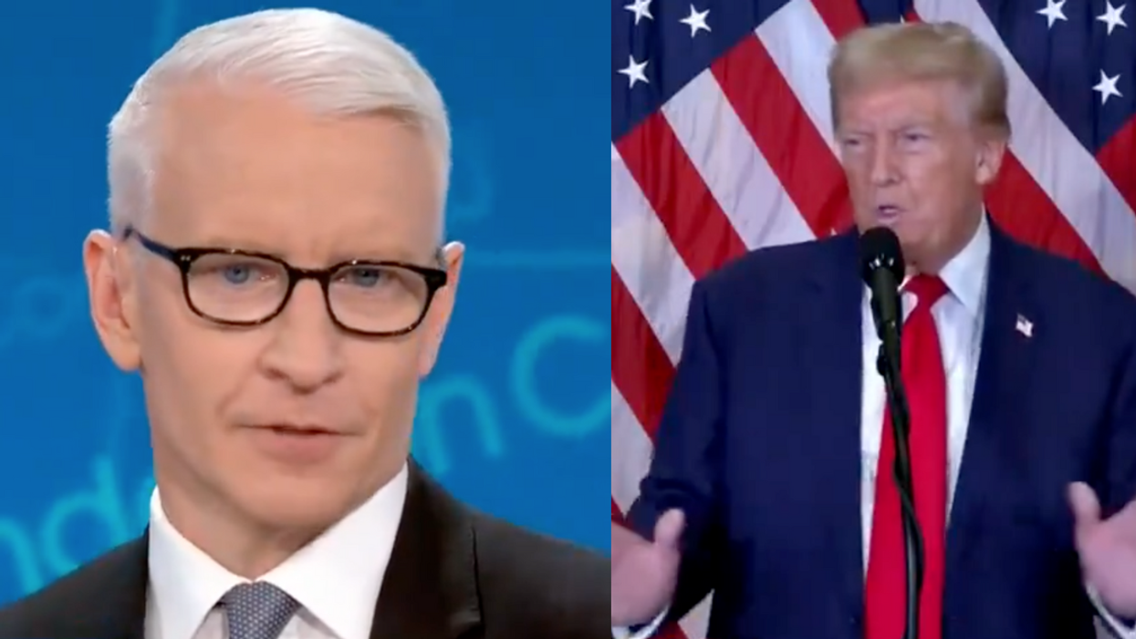Screenshots of Anderson Cooper and Donald Trump