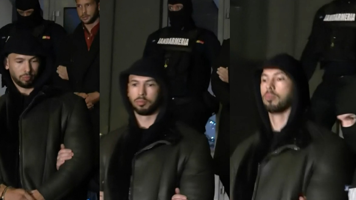 screenshots of arrest of Andrew Tate