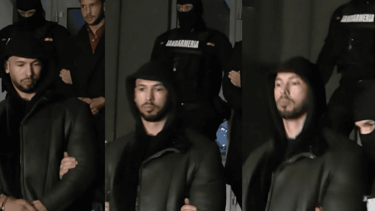 screenshots of arrest of Andrew Tate