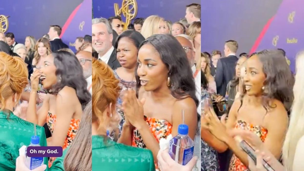 Screenshots of Ayo Edebiri meeting Reba McEntire