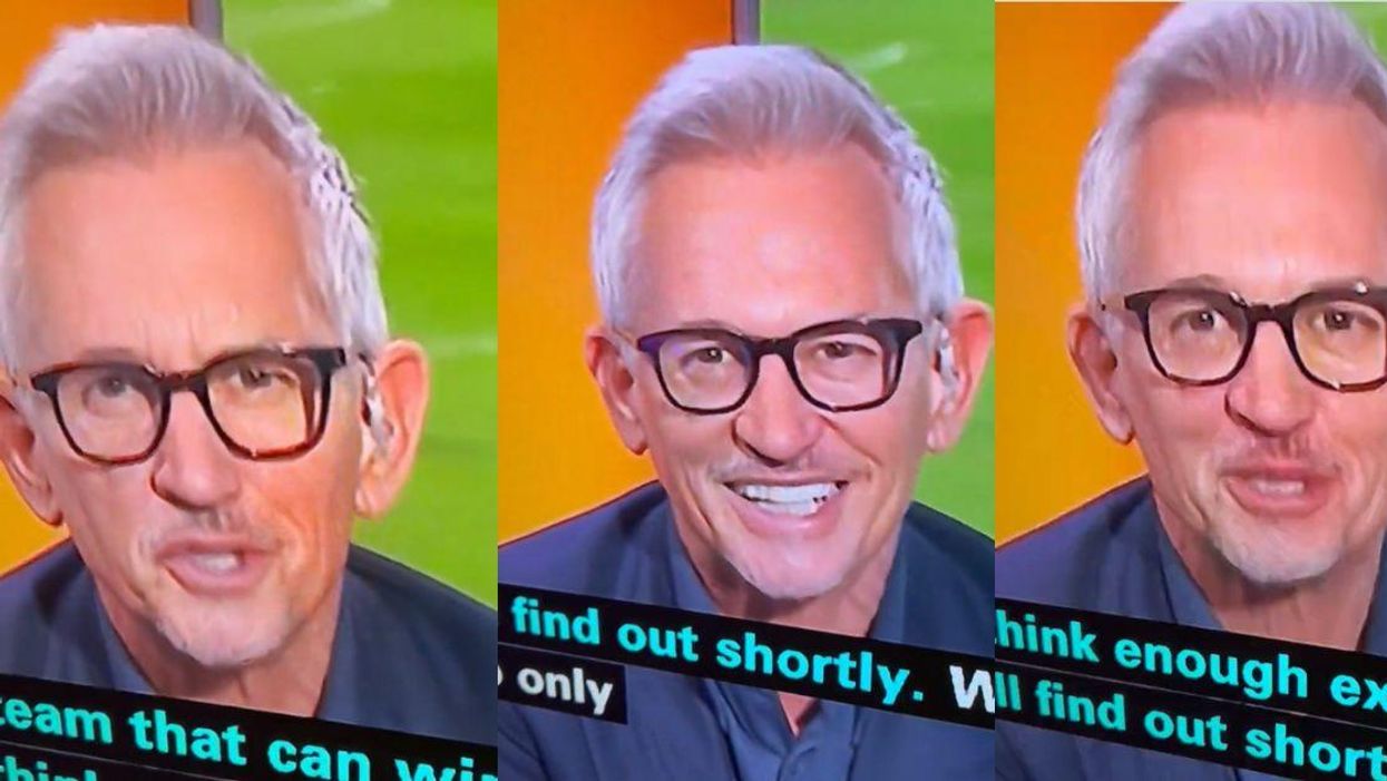 Screenshots of BBC Presenter Gary Lineker laughing