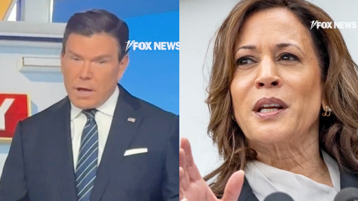Screenshots of Bret Baier and Kamala Harris
