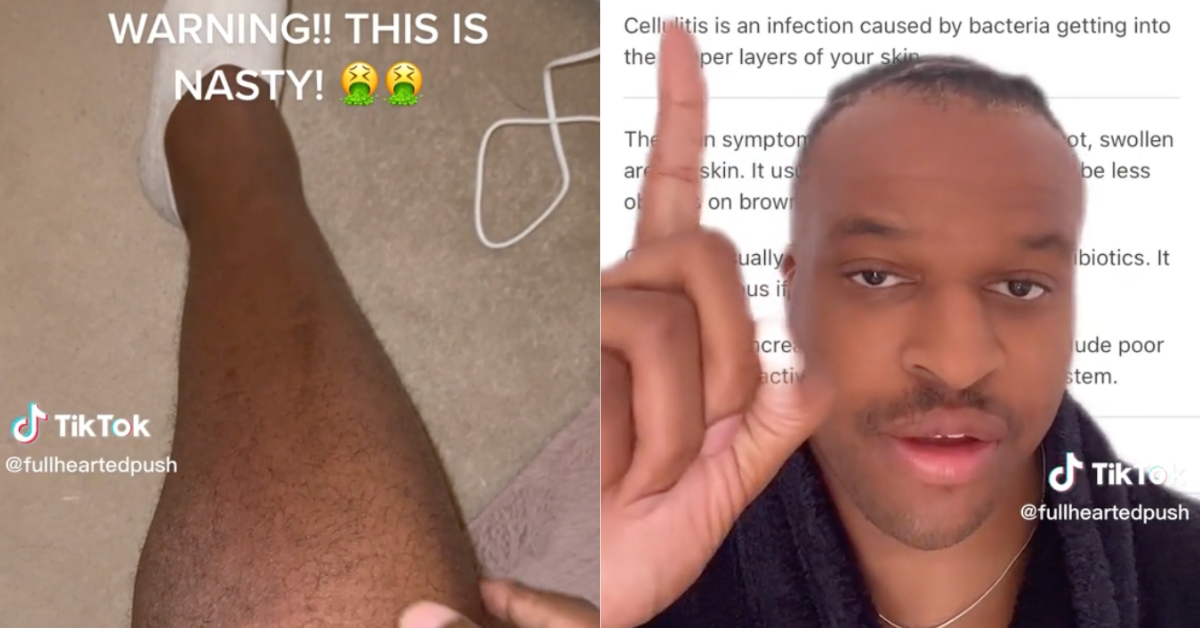 screenshots of British Olympian Lawrence Okoye's TikTok post