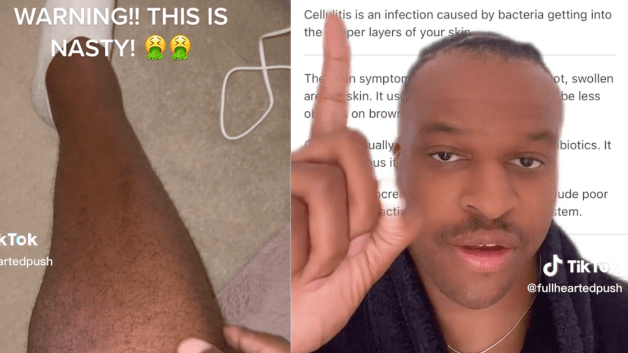 screenshots of British Olympian Lawrence Okoye's TikTok post
