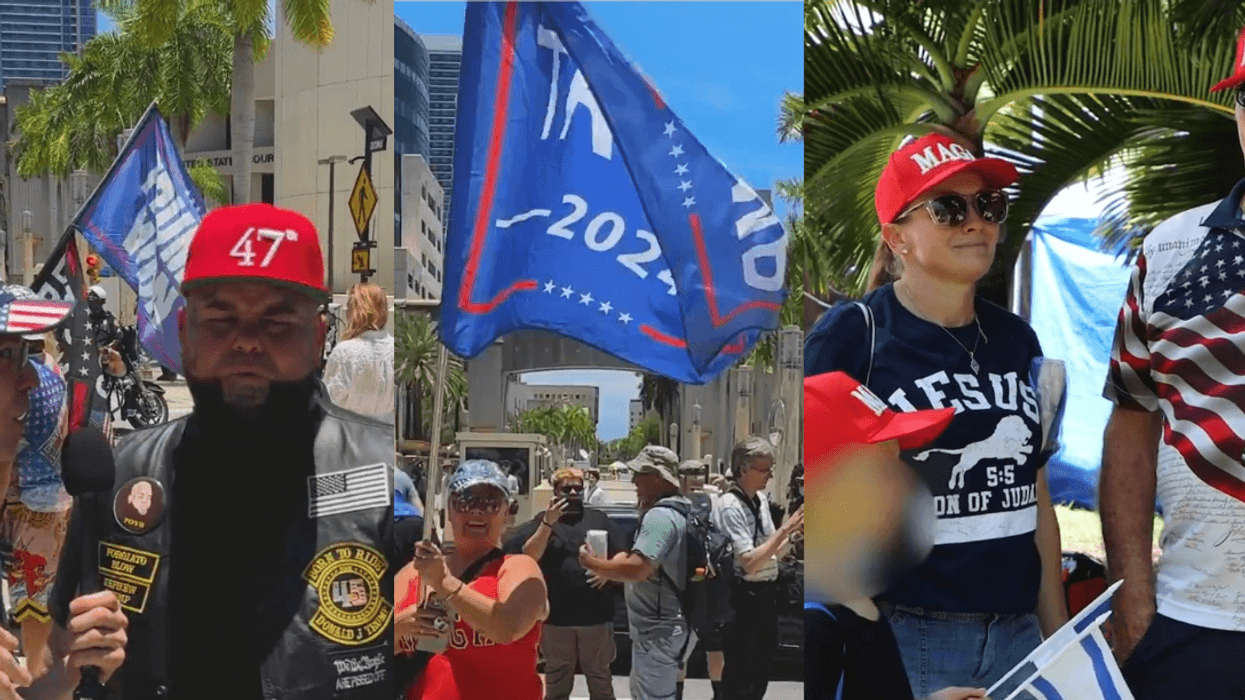 screenshots of comedian Walter Masterson speaking to MAGA minions about LGBTQ+ Pride