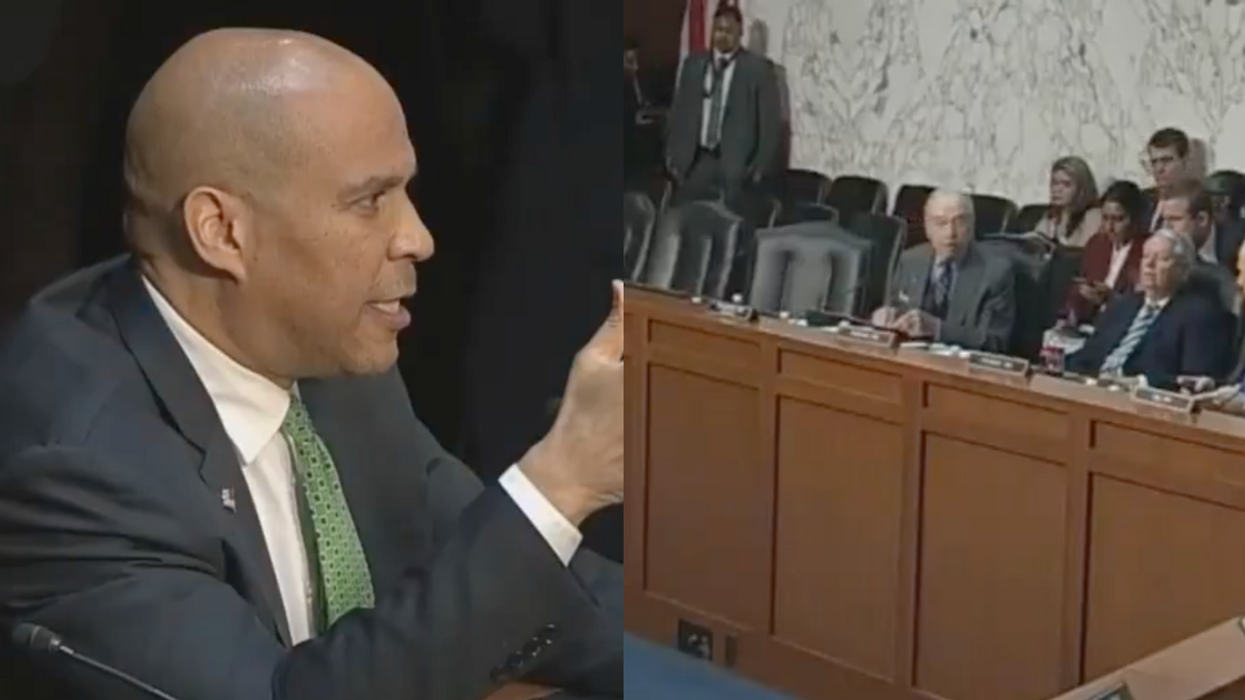 Screenshots of Cory Booker and Chuck Grassley