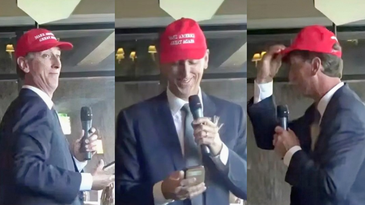 screenshots of @courtneyraspor's father in MAGA hat from her wedding
