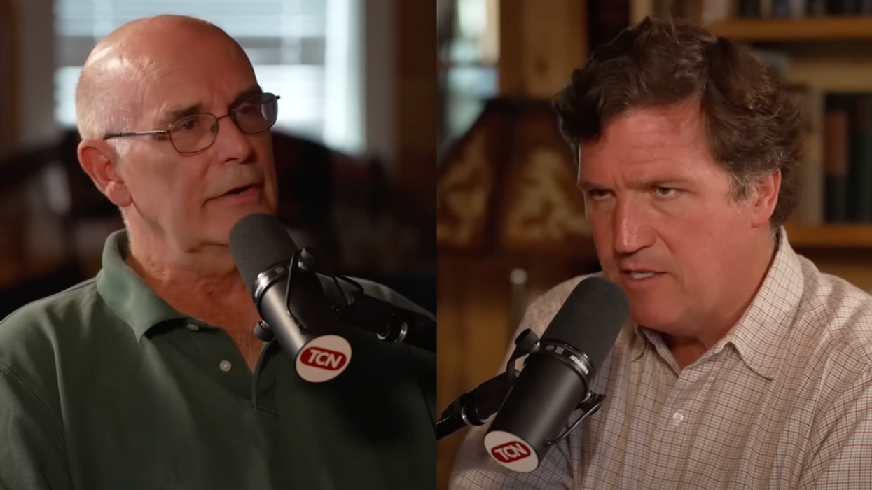 Screenshots of Dave Collum and Tucker Carlson