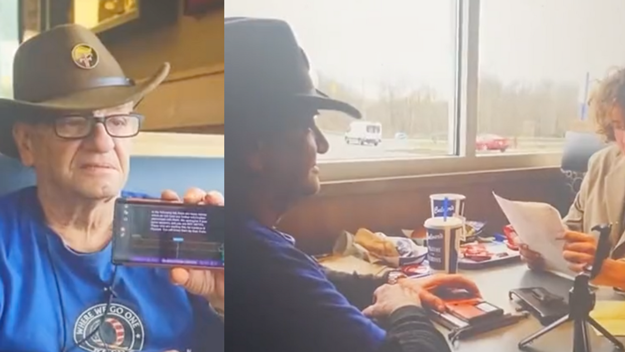 Screenshots of David Todeschini and Andrew Callaghan during their interview