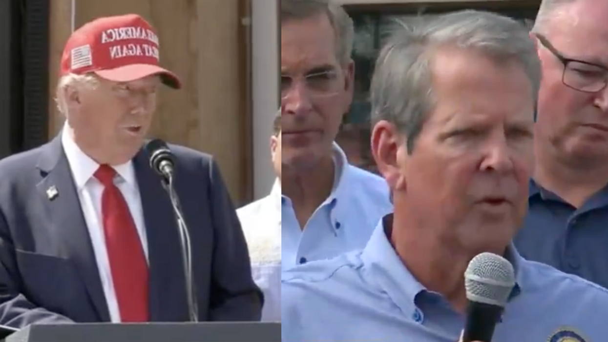 Screenshots of Donald Trump and Brian Kemp