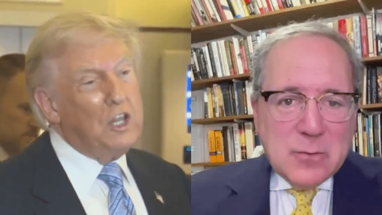 Screenshots of Donald Trump and David Sanger