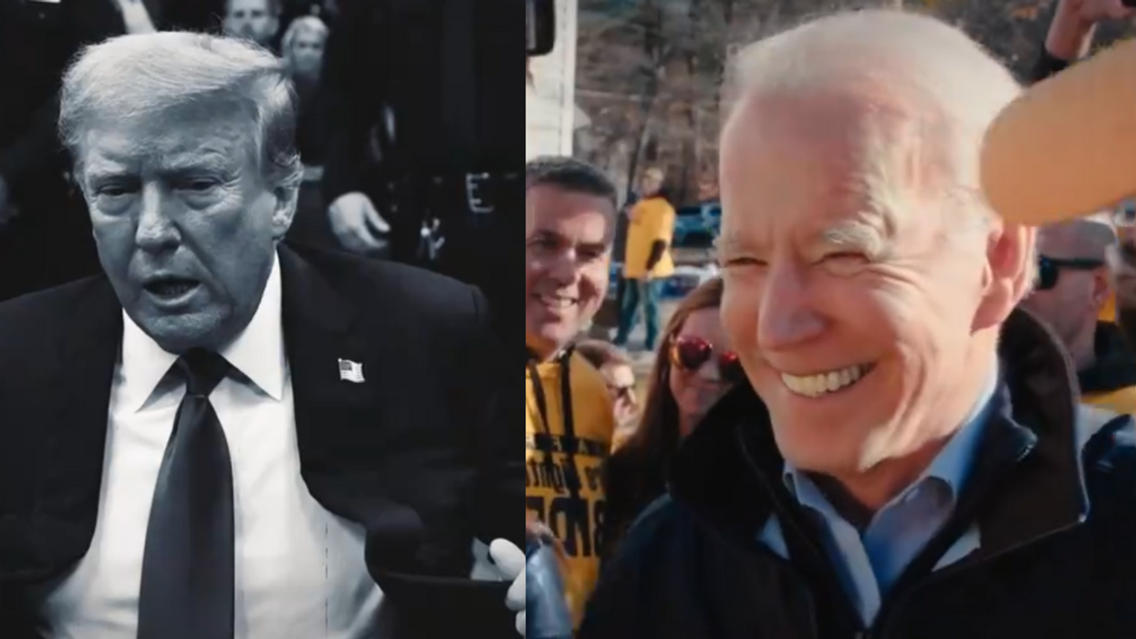 Screenshots of Donald Trump and Joe Biden