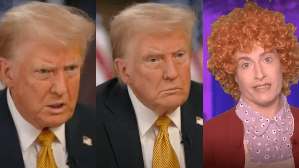 Screenshots of Donald Trump and Randy Rainbow