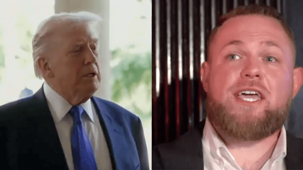 Screenshots of Donald Trump and Taylor Rehmet