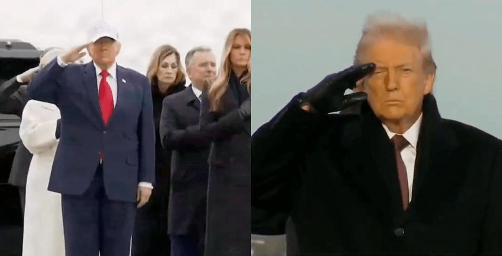 Screenshots of Donald Trump (with and without baseball cap) contrasting original and edited Fox News footage