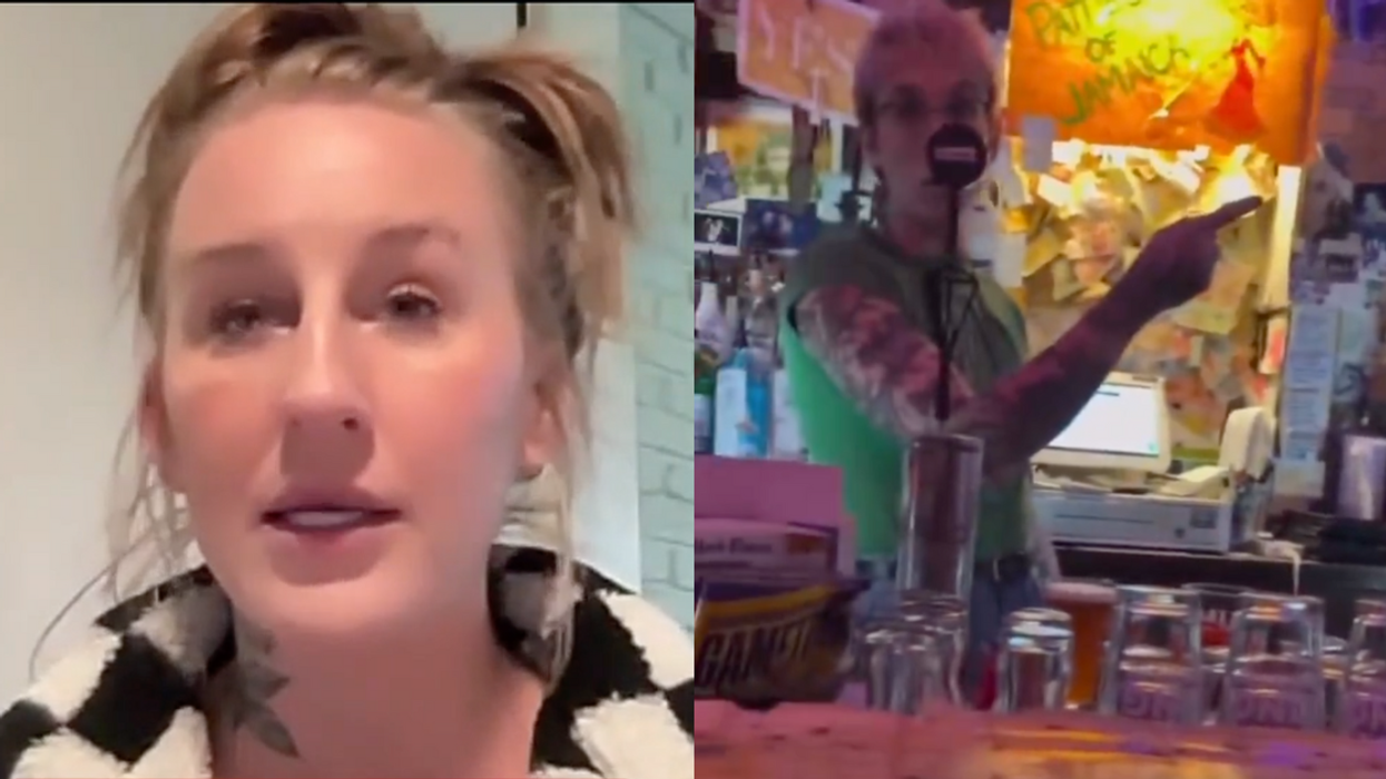 Screenshots of Elise Hensley and the bartender from Chatterbox