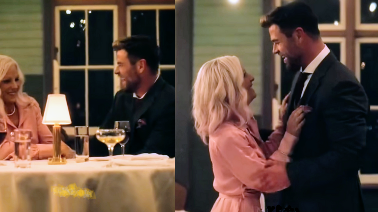 screenshots of Elsa Pataky and husband Chris Hemsworth