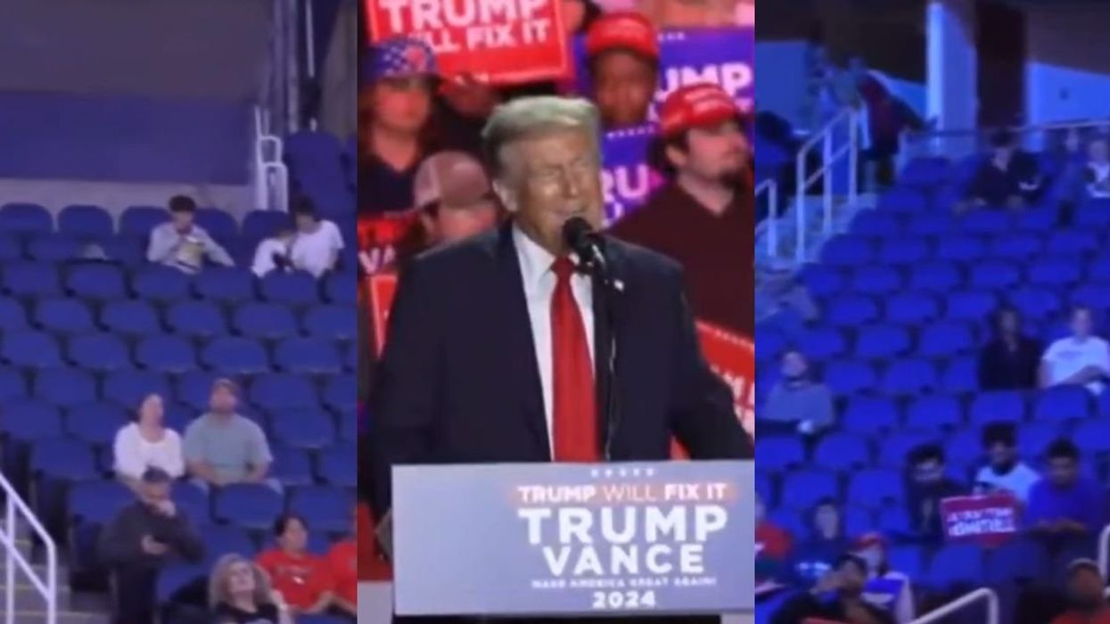 Screenshots of empty seats at Donald Trump's North Carolina rally on Saturday