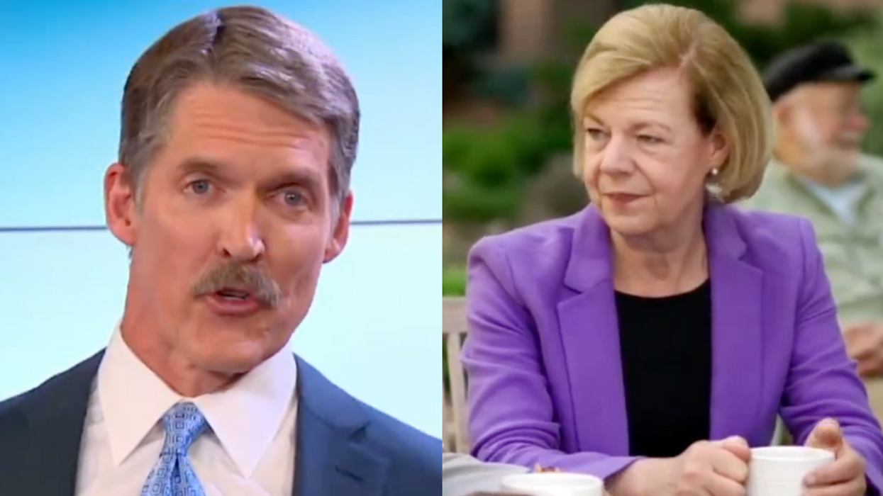 Screenshots of Eric Hovde and Tammy Baldwin